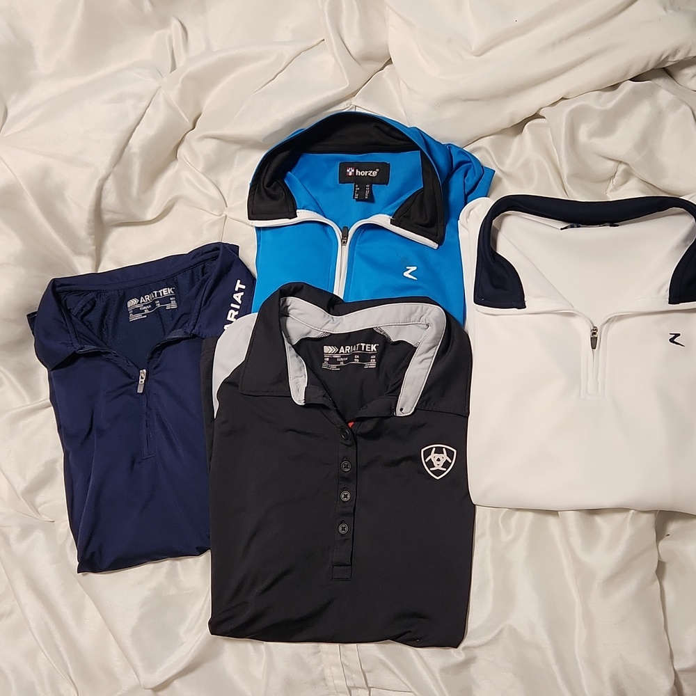 Horze and Ariat English shirts.